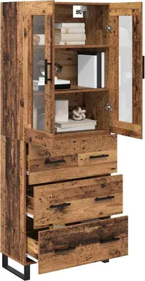 Produktbild von vidaXL Highboard mit Schubladen 2 pcs Altholz Holzwerkstoff
