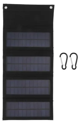 Obrázek produktu pro 40 W, 4panely, skládací solární nabíjecí taška, monokrystalická, pro kempování a turistiku, černá