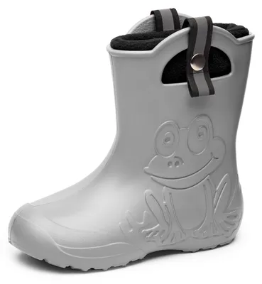 Produktbild von Ladeheid Kinder Federleichte Gummistiefel Thermo Fütterung Mädchen Jungen Rutschfest Regenstiefel Kinder Regenschuhe LA-CA-Frog245 (Grau, 34/35 EU)