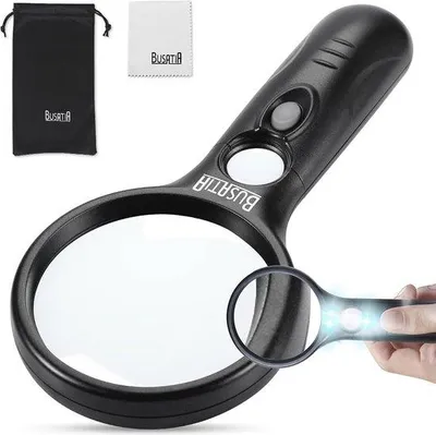 Produktbild von Lupe mit LED-Beleuchtung - 3-fach und 45-fach Vergrößerung für Lesen, Inspektion und Handwerk