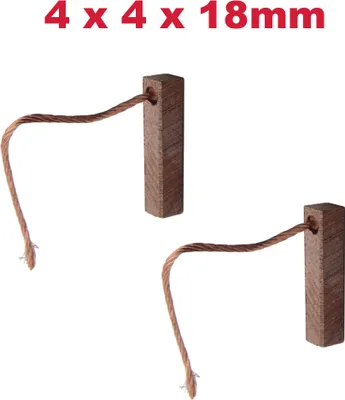 Produktbild von 2x Trade-Shop Bronzekohlen / Motorkohlen / Kohlebürsten 4x4x18mm Kabellänge 40mm für viele KFZ PKW Motoren Antriebe Elektrowerkzeuge 12-24V