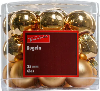Produktbild von TrendLine Weihnachtskugeln aus Glas Ø 2,5 cm gold 24 Stück