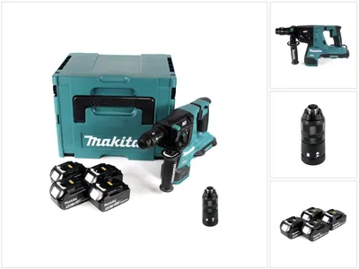 Produktbild von Makita DHR 281 T4J Akku Kombihammer 36V (2x 18V) 2,8J SDS plus Brushless + 4x Akku 5,0Ah + Makpac - ohne Ladegerät