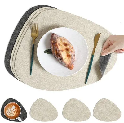 Image de Assiette résistante à l'eau et lavable, 42 × 34 cm, blanche