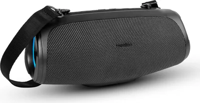 Produktbild von MEDION P61746 tragbarer Bluetooth Lautsprecher (Akku, Bass Boost, Musikbox, RGB Lichteffekte, IPX7 Wasserschutz & robust, integrierte Powerbank, 2X 15 W RMS) Anthrazit