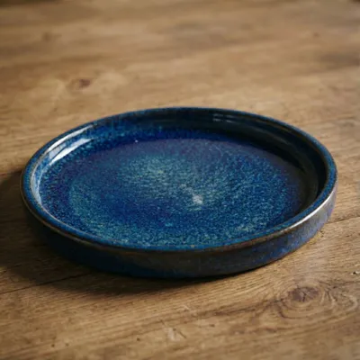 Produktbild von Provencelia Keramik Untersetzer Base r Marine, Ø34 x H5 cm, frostbeständig, handgefertigt, glasiert, Outdoor, Garten, Terrasse, winterfest