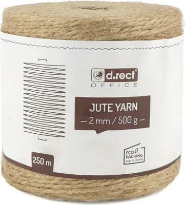 Produktbild von 250m Jute-Schnur Natur Braun Jute-Kordel, Packschnur Geschenk-Band Bastelschnur Dekokordel2mm DickeFür: Verpackung, DIY Kunst-Handwerk, Floristik