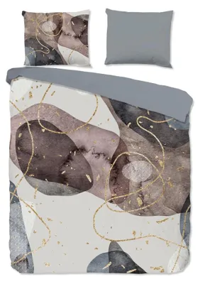 Productafbeelding van Good Morning Dekbedovertrek "Zayn" - Grijs - (240x220 cm) - 100% Katoen
