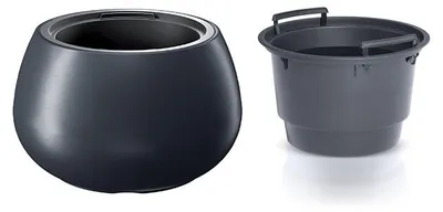 Obrázek produktu pro Plastový květináč s vložkou HEOS antracit 37 cm