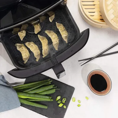 Produktbild von 2in1 Digitale Heißluftfritteuse & Dampfgarer mit 2tlg Zubehörset 6,5Ltr 1700Watt
