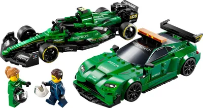 Produktbild von LEGO Speed Champions Aston Martin Safety Car & AMR23, Spielset mit 2 Spielzeug-Autos, Bauset für Kinder mit 2 Minifiguren, Geschenk für Jungen und Mädchen 76925