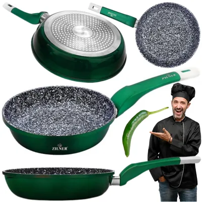 Produktbild von Zilner Marmor-Pfanne Grün 22cm Antihaft Induktion