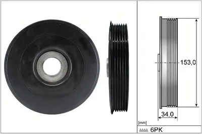 Produktbild von INA 544 0079 10 Riemenscheibe Kurbelwelle für FORD Fiesta Mk6 Schrägheck (JA8, JR8) 153mm