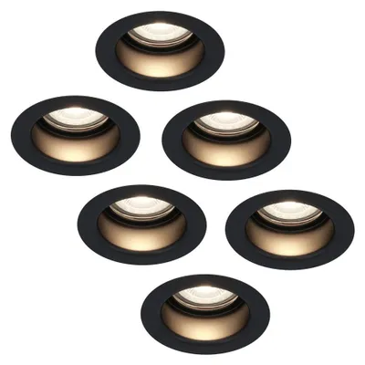 Image de HOFTRONIC - Spot LED encastrable plat 6W 570 lumen 4000K IP65 Noir