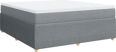 Image de vidaXL Lit boxspring avec matelas gris clair 180x200 cm Tissu