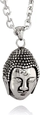 Produktbild von Karisma Edelstahl Buddha Anhänger mit Edelstahl Kette Höhe 28mm - P5084 - 55.0 Zentimeter