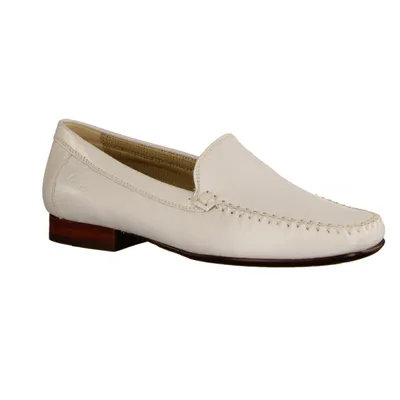 Produktbild von Damenslipper Sioux Campina, Weiss, Leder, Mokassin, NEU - Damenschuhe Slipper / Trotteur, Beige, leder (candala), absatzhöhe: 15 mm