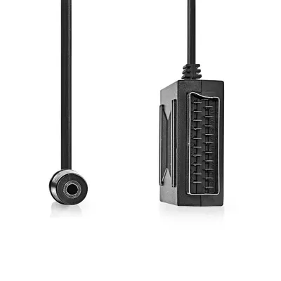 Image de Nedis Câble Péritel - Péritel mâle - Péritel femelle / 3.5 mm femelle - nickelé - 480p - 0.20 m - rond - PVC - noir - boîte