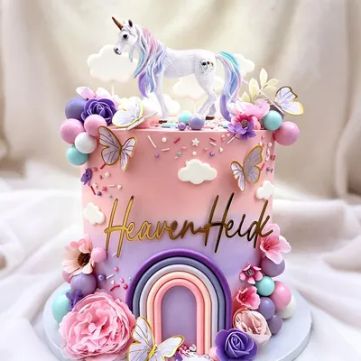Immagine prodotto di Decorazioni per torte a tema unicorno, ideali per feste di bambini