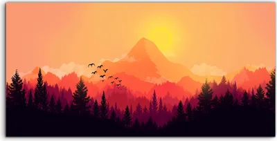 Produktbild von Coloray Glasbild 140x70  Wandbild Glasbilder Foto Bild groß Flache Landschaft berge