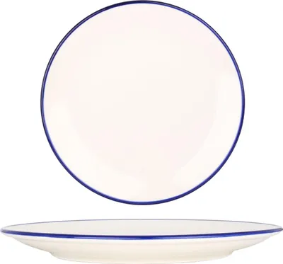 Immagine prodotto di Piatto da dessert Rinart - Bordo blu - Porcellana - 19 cm