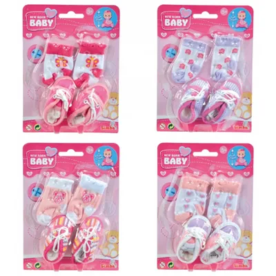 Produktbild von Puppenzubehör New Baby Born Schuhe und Socken 4fach sortiert