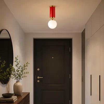 Produktbild von Opviq, Moderne Pendelleuchte Rot, Ø15 cm, E27, Metall & Glas, IP20 - 1001