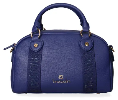 Image de Sac à main bleu Braccialini, fermeture éclair, bandoulière réglable et amovible