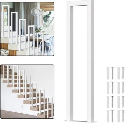 Obrázek produktu pro Kulaté sloupky plotu – pro vnitřní i venkovní použití – bílé barvy – ocel – 75 cm