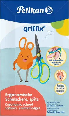 Produktbild von Pelikan Schulschere griffix SC1LSO NeFrBlue links, spitz, 1 St.