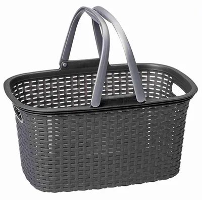 Produktbild von Einkaufskorb "Rattan" Kunststoff mit 2 Griffen
