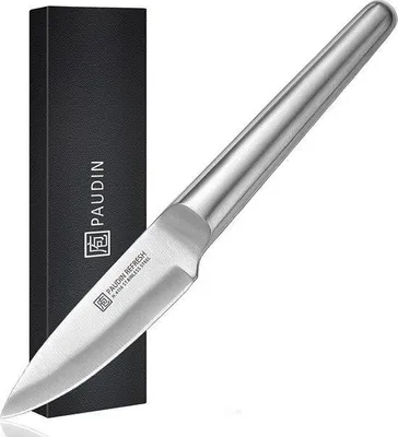 Produktbild von PAUDIN R5 Profi Gemüsemesser 9 cm – Rasiermesserscharfes Edelstahl Küchenmesser – Ergonomisch, hygienisch & langlebig für präzises Schneiden