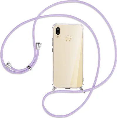 Produktbild von Handykette Backcover-Schutzhülle mit Band (Metall silberfarben) für Huawei P20 lite - violett