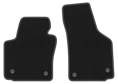 Produktbild von Velours-Fußmatten Vorne für Seat Leon II 2005-2012 (Schrägheck) – 2-tlg, Graphit, passgenau – Wielganizator LUX