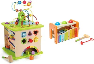 Productafbeelding van Country Critters Play Cube - Houten leerpuzzelspeelgoed voor peuters