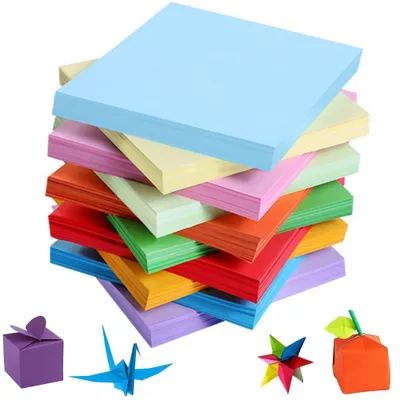 Origami-Papier 200 Blatt, 15x15 cm, 10 Farben, Bastelpapier