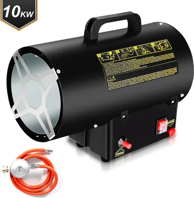 Image de Chauffage à gaz Lospitch 10kw Chauffage à gaz avec tuyau de raccordement et détendeur Puissance de chauffage pour bouteilles de gaz commerciales, alimentation piézoélectrique