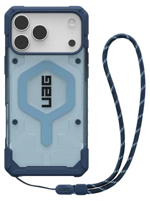 Productafbeelding van UAG Pathfinder Clear MagSafe Backcover met Lanyard voor de Apple iPhone 17 Pro - Clear / Blue Lanyard