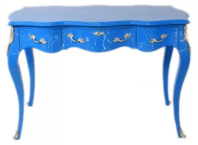 Produktbild von Casa Padrino Barock Schreibtisch Sekretär / Konsole Blau 120 x 60 x H80 cm - Luxus Möbel