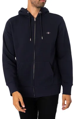 Produktbild von GANT Regular Shield Kapuzenjacke mit Reißverschluss, Blau L