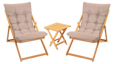 Produktbild von Dmora Gartenmöbel Set Leni Braun, 2-Sitzer mit Tisch