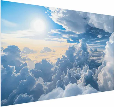 Produktbild von Posterpapier Poster - Symphony of Light: Sun and Clouds Playing Together on a Beautiful Sky 90x60 cm Muster b-H-10048-ao-a