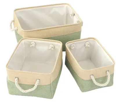 Faltbare Aufbewahrungsbox aus Stoff, 36x26x16 cm, Grün