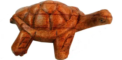 Produktbild von Geschnitzte Kleine Deko Figur - Schildkröte 1, Braun, Metall, 4,5*11*7 cm, Tierfiguren