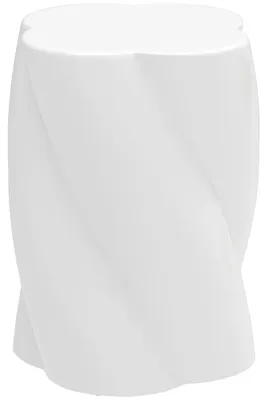 Image de Pouf en céramique - Chaise de jardin - Table d'appoint - Repose-pieds - Coffre de rangement - Blanc - Céramique résistante aux intempéries