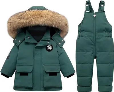 Produktbild von Kinder Skianzug 2-teilig – Winddicht & Warm – Winterjacke und Hose – Grün, Gr. 110