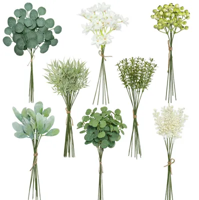 Immagine prodotto di Omgoods - Set di 75 piante artificiali con eucalipto e fiori per la decorazione