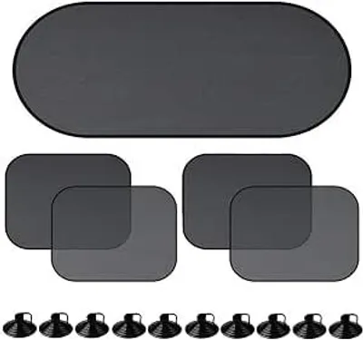 Immagine prodotto di Set di 5 parasole per auto, protezione UV, per finestrini di auto e seggiolini per bambini