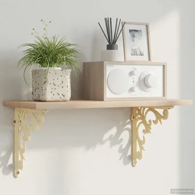 Produktbild von Möbel Wandregalhalterungen 2 stk. Antik Weiß 21.5 x 21.5 x 3.5 cm - Wandregale &1052