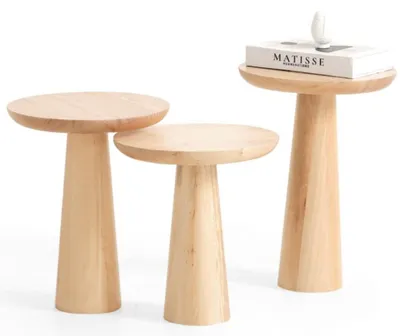 Produktbild von Elegant Holz Couchtische Beige Exklusiv Rund Wohnzimmer Komfort Neu